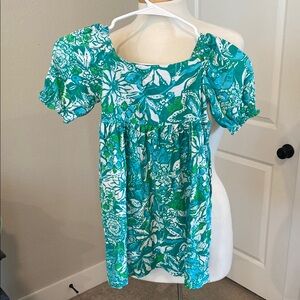 Lilly Pulitzer Green Floral Top